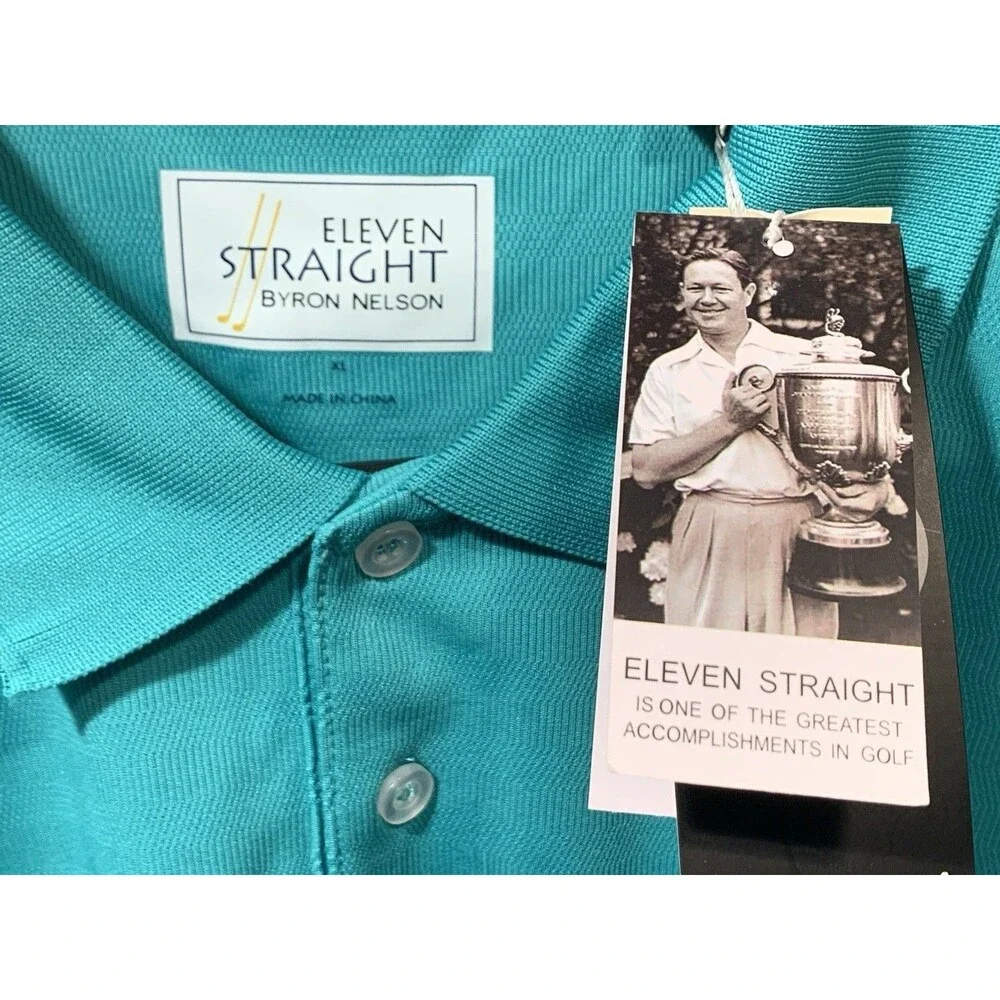 Golf Enhanced Performance UV Protection Button Polo Byron Nelson 11 Straight XL - Picture 1 of 16